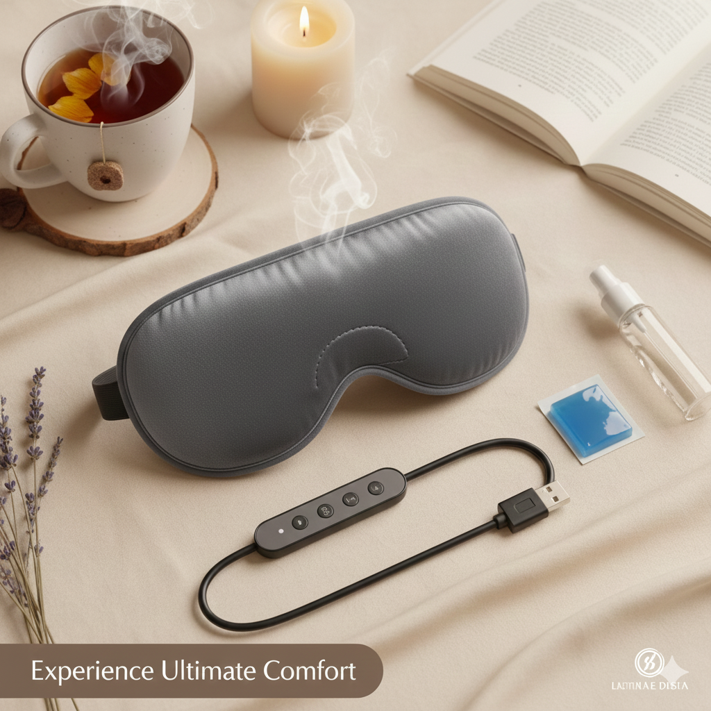 Heated Eye Mask – Warm & Cool Compress for Puffiness, Dry Eyes and Deep Relaxation