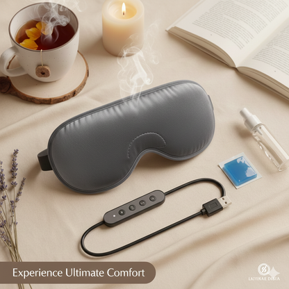 Heated Eye Mask – Warm & Cool Compress for Puffiness, Dry Eyes and Deep Relaxation