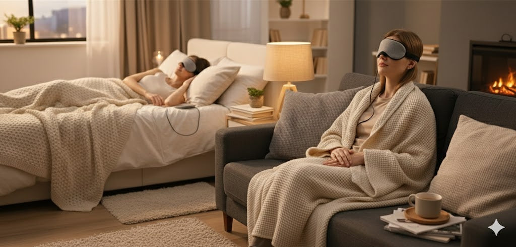 Heated Eye Mask – Warm & Cool Compress for Puffiness, Dry Eyes and Deep Relaxation