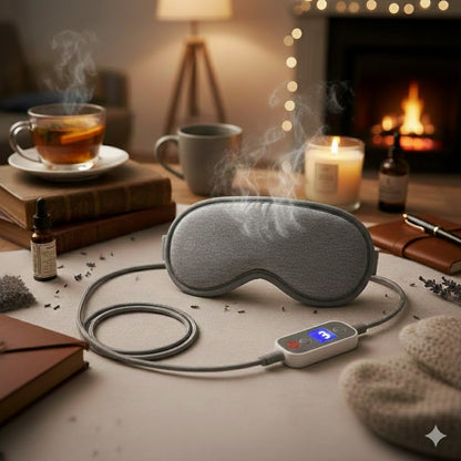 Heated Eye Mask – Warm & Cool Compress for Puffiness, Dry Eyes and Deep Relaxation